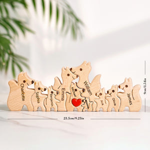 Gifts For Family Wooden Fox Family Puzzle Custom Names House Warming Gifts