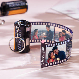 Custom Text For The Film Roll Keychain Personalized Picture Camera Roll Keychain with Reel Album Customized Anniversary Gifts