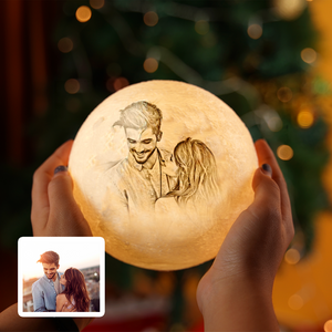 Custom 3D Printing Photo Moon Lamp & Engraved Words Gifts For Family