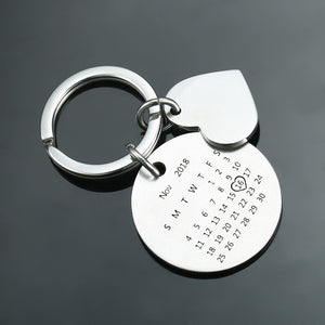 Custom Photo Engraved Calendar Keychain - Hot Sale