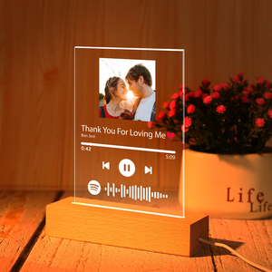 Mother's Day Gifts Custom Plaque - Spotify Code Music Plaque Glass For Couple (4.7in x 7.1in) Best Gift Choice - Summer