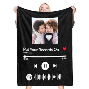 Scannable Custom Spotify Blanket Spotify Blanket Gifts For Couple