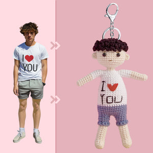 Full Body Customizable 1 Person Custom Crochet Doll Personalized Gifts Handwoven Mini Dolls - I Love You - MadeMineAU