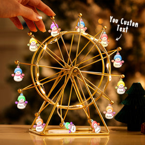 Custom Name Snowman Night Lights Christmas Ferris Wheel Family Name Gift - MadeMineAU