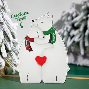 Custom Names Hugging Bear Family Acrylic Bear Family Puzzle Home Decor Christmas Gifts - MadeMineAU