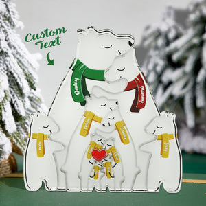 Custom Names Hugging Bear Family Acrylic Bear Family Puzzle Home Decor Christmas Gifts - MadeMineAU