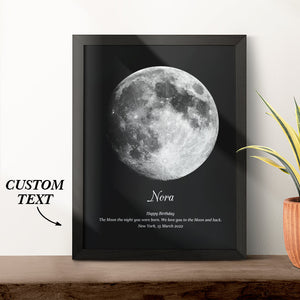 Custom Moon Phase Wooden Frame with Personalized Name and Text - MadeMineAU