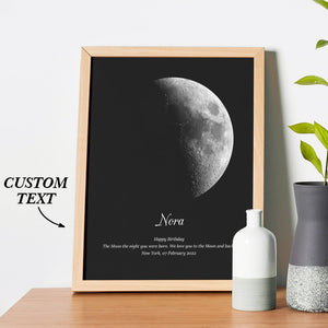 Custom Moon Phase Wooden Frame with Personalized Name and Text - MadeMineAU