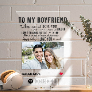 TO MY BOYFRIEND - Personalized Spotify Code Music Plaque(4.7in x 6.3in) Anniversary Gifts