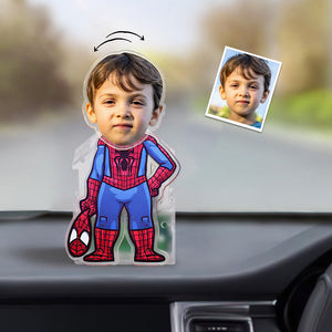 Custom Face Spider Man Shaking Head Ornament Personalized Car Dashboard Decoration Home Desktop Ornament - MadeMineAU