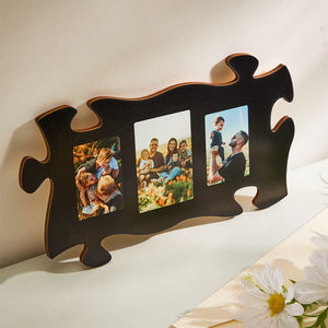 Custom Photo Black Puzzle Piece Wall Sign Picture Holder Wall Art Plaque - MadeMineAU