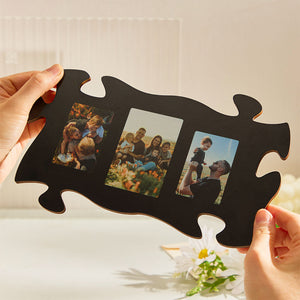 Custom Photo Black Puzzle Piece Wall Sign Picture Holder Wall Art Plaque - MadeMineAU