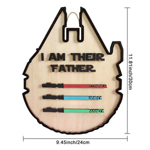 Personalized Light Saber Plaque I Am Their Father Wooden Sign Father's Day Gift - MadeMineAU