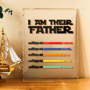 Personalized I Am Their Father Acrylic Plaque Light Saber Plaque Father's Day Gifts - MadeMineAU