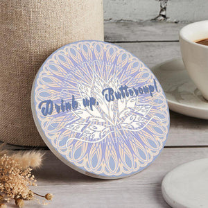 Custom Engraved Coasters Round Gift - Blue