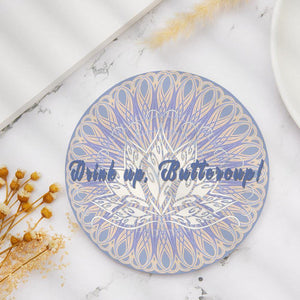 Custom Engraved Coasters Round Gift - Blue