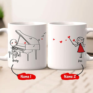 Personalized Name Couple Mug Set - Concerto Of Love - MadeMineAU