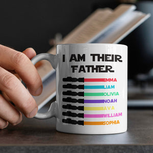 Custom Light Saber Mug Engraved Name White Mug Father's Day Gifts