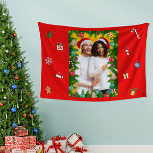 Custom Photo Tapestry Christmas Tree Tapestry Wall Decor Hanging Tapestry Holiday Gift - MademineAU