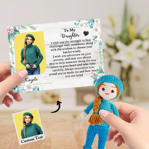 To My Daughter Custom Crochet Doll from Photo Handmade Look alike Dolls with Personalized Name Card Gifts for Her - MadeMineAU