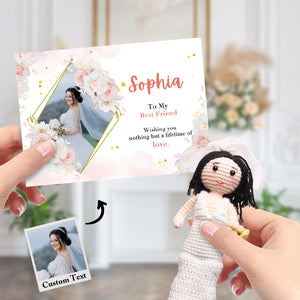 Bridal Shower Gift Custom Crochet Doll from Photo Handmade Look alike Dolls with Personalized Name Card - MadeMineAU