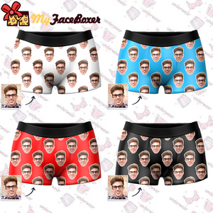Men's Custom Colorful Face Boxer Shorts - MadeMineAU