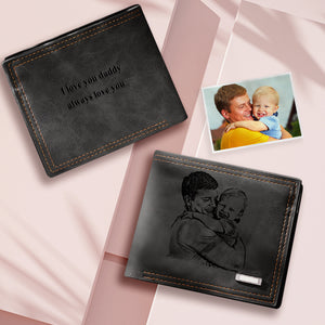 Custom Photo Wallet Engraved Photo Wallet Men's Valentine's Day Gifts For Men