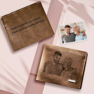 Custom Photo Wallet Engraved Photo Wallet Men's Commemorate Gifts For Men