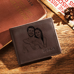 Personalized Wallet Leather Wallet Engraved Photo Wallet Gifts For Boyfriend Gifts For Husband