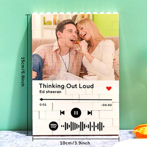 Personalised Photo Building Block Valentine's Day Gifts Custom Spotify Code Gifts for Him