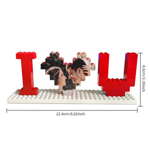 Custom Building Brick Photo Block Personalised I Love You Brick Puzzles Gifts for Lovers - MadeMineAU