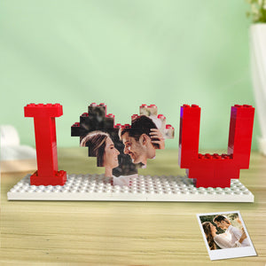 Custom Building Brick Photo Block Personalised I Love You Brick Puzzles Gifts for Lovers - MadeMineAU