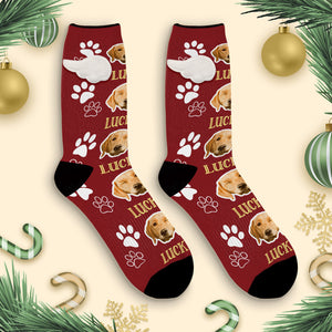 Custom Dog Face Socks 3D Magnetic Wing Socks Christmas Gifts - MadeMineAU