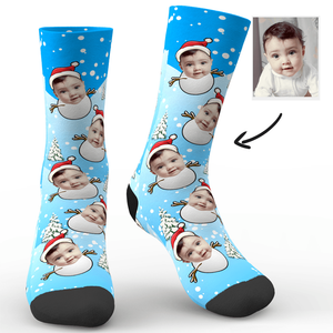 Christmas Snowman Baby Socks - MadeMineAU