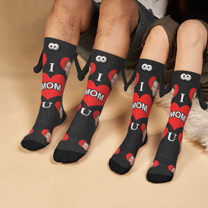 Custom Face Socks Magnetic Holding Hands Suction Funny Holding Hands Socks Lovely Socks for Couple Love