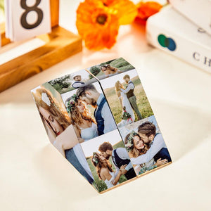 Multiphoto Rubic's Cube Personalized Folding Picture Cube Photo Frame Best Gift For Her