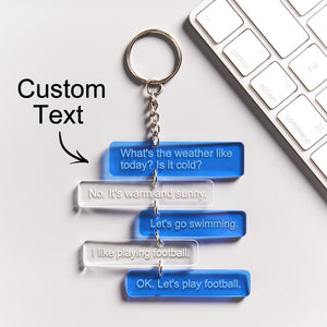 Custom Text Message Acrylic Keychain Personalized Funny Words Key Ring Birthday Gifts - MadeMineAU