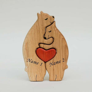 Wooden Bears Family Custom Names Puzzle Home Decor Gifts - MadeMineAU