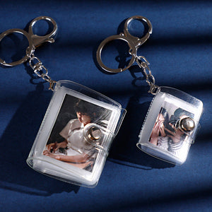 Scrapbook Keychain Mini Photo Album Keychain Gift for Her Photo Frame 16 Pockets