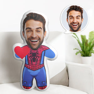 Valentine's Day Minime Pillow Gifts Custom Face Pillow Personalized Cartoon Spiderman Pillow Gifts - MadeMineAU