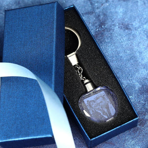 Custom Photo Key Chain Crystal Heart Shape Couple Luminous Keyring - myphotokeyringau