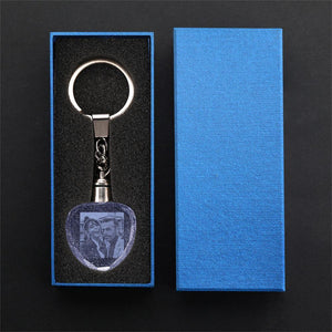 Gifts for Dad Custom Crystal Heart Shape Photo Key Chain - myphotokeyringau