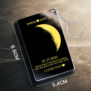 Custom Moon Phase Acrylic Keychain Gifts for Her - MadeMineAU