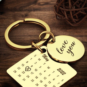 Personalised Calendar Keychain Date Keychain Anniversary Gifts