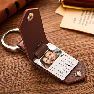 Leather Photo Keychain Custom Boyfriend Gift Anniversary Gifts Custom Picture Keychain With Engraved Text - myphotowalletau