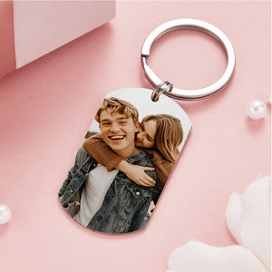 Drive Safe Keychain Custom Photo Name Keychain Best Lover Gifts for him I Need You Here with Me - MadeMineAU