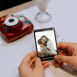 Custom Polaroid Photo Paper Pass Image Engraving Keychain