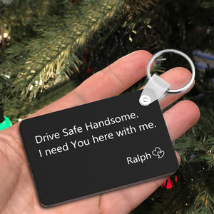 Custom Engraved Keychain Safe Driving Unique Couple Gifts - MadeMineAU