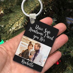Custom Photo Engraved Keychain Drive Safe Couple Love Gifts - MadeMineAU