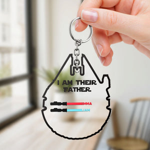 Personalized Lightsaber Keychain I Am Their Father Acrylic Sign Father's Day Gift